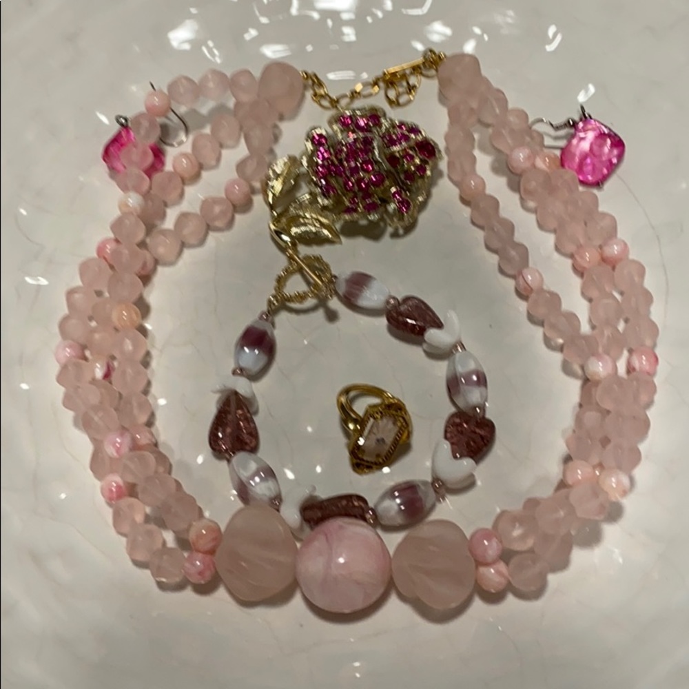 Women’s Pink Tone Jewelry Lot Special
